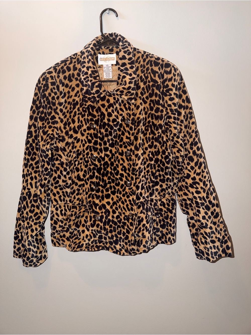 Cambridge Dry Goods Leopard Print Blazer in Tan and Black